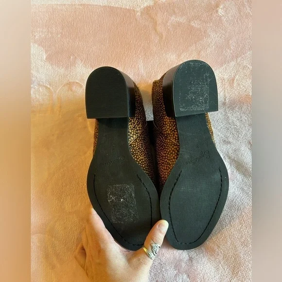 Seychelles brown animal print calf dyed hair slip on booties size 8 - Picture 10 of 11